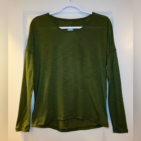 Lululemon Get Set Long Sleeve in Heathered Landscape Green Size 8 / 10 - Picture 6 of 7
